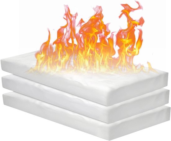 Set van 3 Stukken Keramische Wol voor Gel Haarden - Goede Warmte-isolatie en Geschikt voor Ethanol Branders en Binnenhaarden van Merkloos