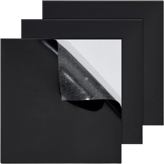 Set van 3 Zwarte Siliconen Rubber Matten 20 x 20 cm - Hoge Temperatuur Weerstand, DIY Sealing en Isolatie Pads, 1mm Dikte voor Creatieve Projecten