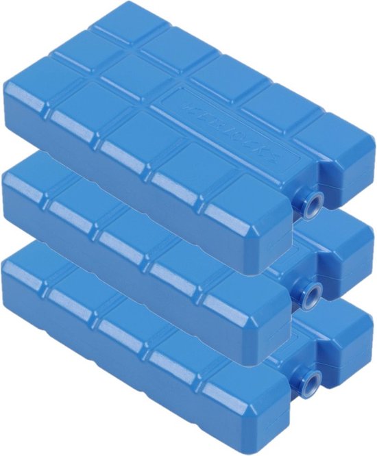 Set van 3x stuks koelelementen blauw 400 ML 16 x 9 x 3.5 cm - Drankjes/voedsel koelen van SportX