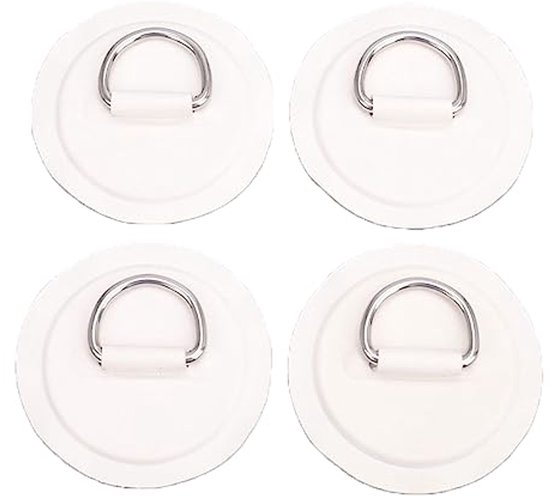 Set van 4 D-ring PVC-patches voor opblaasbare boten en kajaks - sterke hechting, eenvoudige installatie van Merkloos