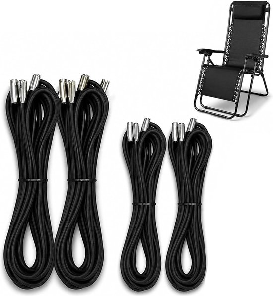 Set van 4 Elastische Koorden voor Zero Gravity Stoel - Perfect voor Tuin, Camping en Relaxen