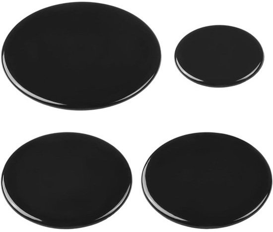 Set van 4 gasfornuisafdekkingen - 55 mm/75 mm/100 mm - Branderdeksels - Accessoires - Roestvrij staal