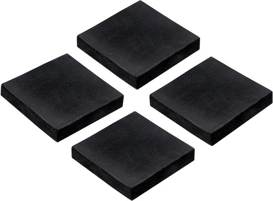 Set van 4 Hard Rubber Vibration Pads - Vierkante Geluidsisolatie Matten 50mm, Antislip en 10mm Dikte voor HVAC Toepassingen
