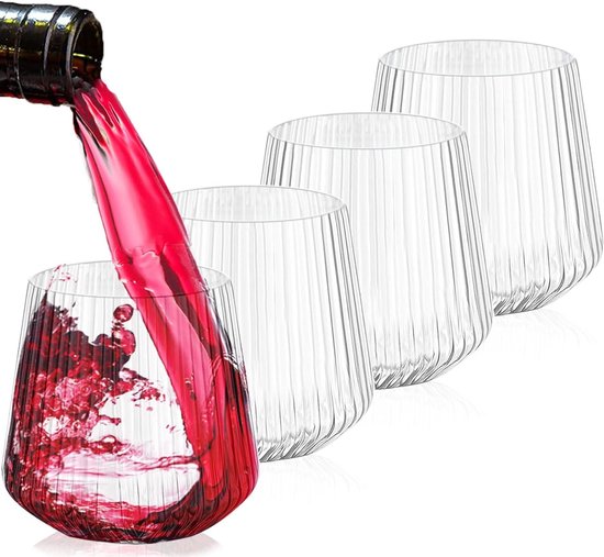 Set van 4 herbruikbare 400ml wijn glazen, schokbestendig en ideaal voor camping, feesten en picknicks