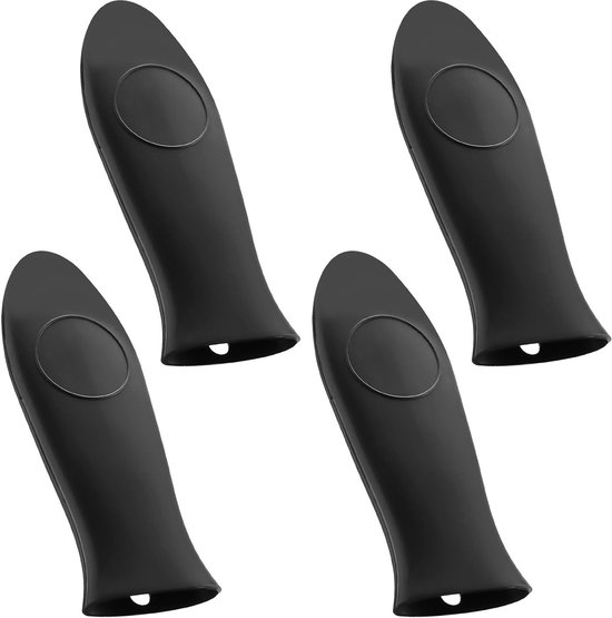 Set van 4 Hittebestendige Silicone Handgrepen voor Pannen, Bescherming voor Gietijzeren Koekenpannen en Kookgerei, Ideaal voor Veilig Koken en Grillen