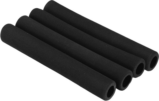 Set van 4 Isolatie Schuim Buizen, 18mm ID 28mm OD 200mm Lengte, Flexibele Schuim voor Handgreep Ondersteuning, Gitaarstandaard en Dakdragers - Zwart van Merkloos