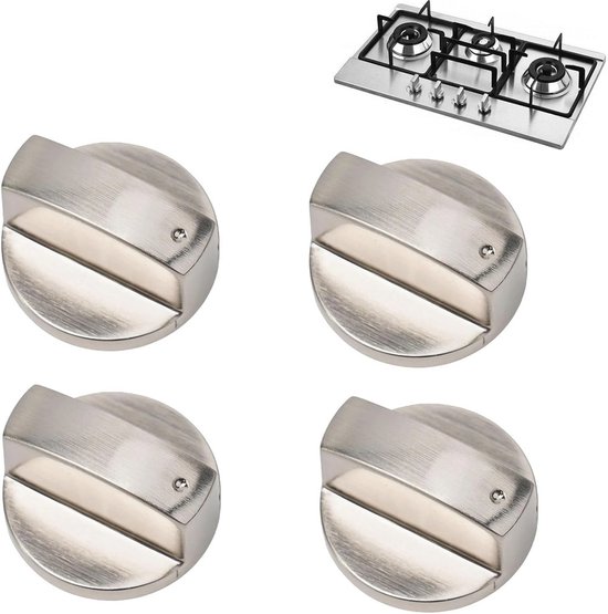 Set van 4 metalen knoppen voor gasfornuis en oven - universeel 6 mm van Xavax