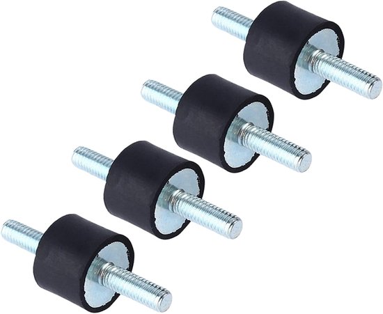 Set van 4 Rubber Houder voor Isolatie, Trillingsbestendig M8, 30 x 20, Trillingsdemping, Inclusief Schroeven, Duurzaam en Flexibel van Merkloos