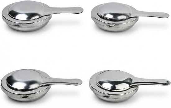 Set van 4 RVS Fondue Branders voor Camping en Picknick met Deksel en Brandstofcontainers