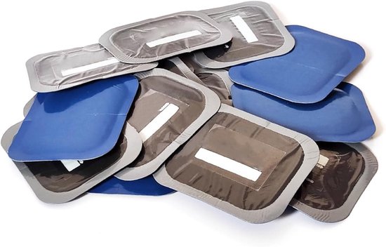 Set van 40 Dubbele Fietspatches met Sterke Lijm voor Reparatie van Binnenbanden van Motoren, Fietsen en Auto's, 120 x 80 mm en 80 x 65 mm