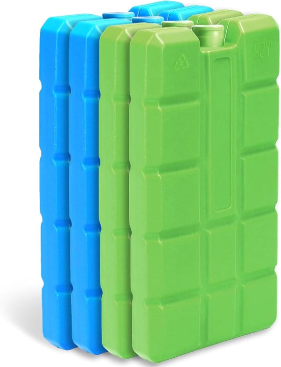 Set van 4/8 herbruikbare dunne koelijspakken 200 ml - geschikt voor kamperen en buiten koelhouding van Merkloos