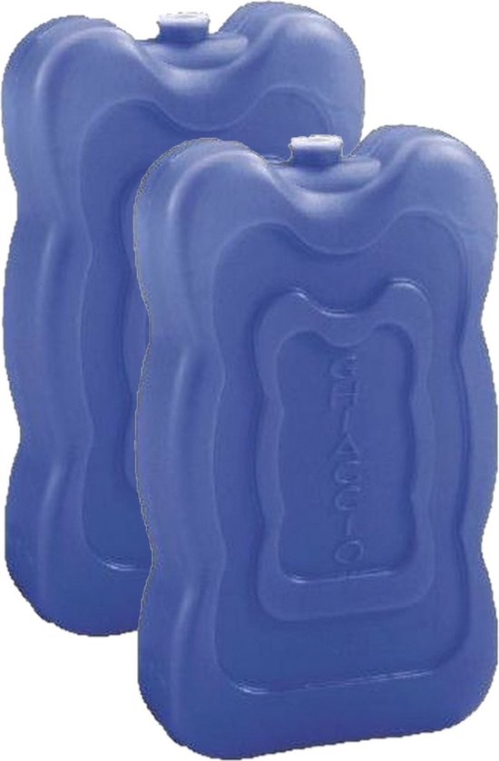 Set van 4x stuks grote koeltas/koelbox koelelementen blauw 350 gram 18 x 11 cm - Koel houd artikelen van Benson