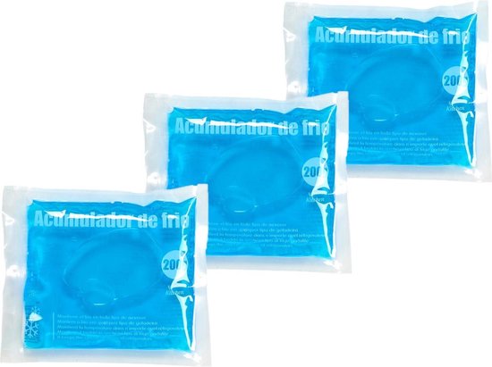 Set van 4x stuks herbruikbare koelelementen/icepacks 15 x 13 x 2 cm - Flexibele koelelementen voor koeltas/koelbox