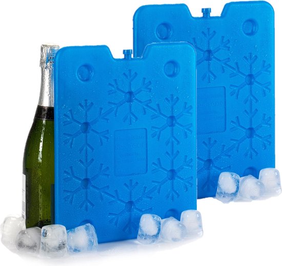 Set van 4x stuks koelelementen 26 x 2 x 32 cm blauw - Koelblokken/koelelementen voor koeltas/koelbox van Kisagnie