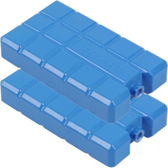 Set van 4x stuks koelelementen blauw 400 ML 16 x 9 x 3.5 cm - Drankjes/voedsel koelen van Koopman.