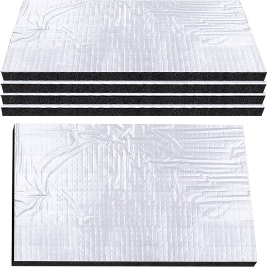 Set van 5 Geluidsisolerende Auto Isolatiematten 25 x 18 cm Zelfklevende Aluminium Butyl Vellen Voor Brandwerende en Vochtbestendige Isolatie