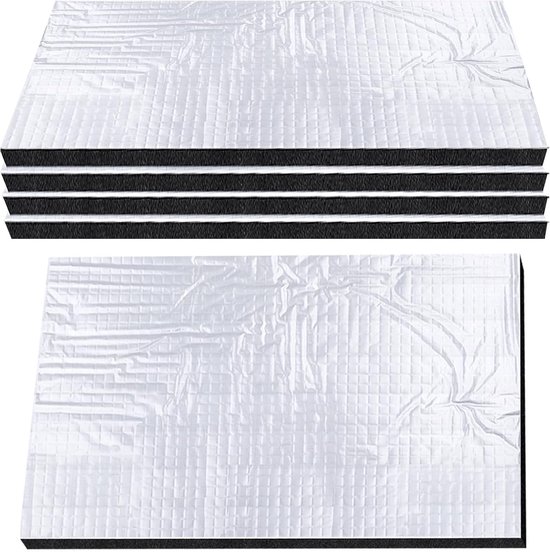Set van 5 Geluidsisolerende Auto Matten 25 x 18 cm Zelfklevende Aluminium Butyl Vellen voor Brandwerende en Vochtbestendige Isolatie