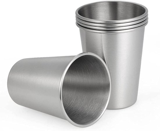 Set van 5 RVS Pint Cups (350ml) - Onbreekbare Drinkbekers voor Buiten, Camping en Feest