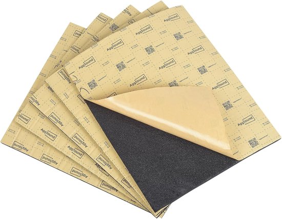 Set van 5 Zelfklevende Isolatiepanelen 10mm - Geluidsisolatie Mat voor Auto, Warmte- en Geluidsisolatie (0.56㎡)