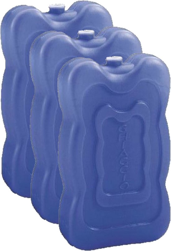 Set van 5x stuks grote koeltas/koelbox koelelementen blauw 350 gram 18 x 11 cm - Koel houd artikelen van Merkloos