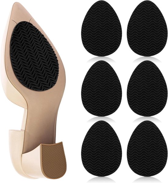 Set van 6 antislip rubberen zolen voor schoenen, zelfklevende zoolkussens, reparatie en comfort voor betere grip en stabiliteit