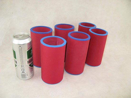 Set van 6 Bierkoelers voor 0.5L Blikjes - Hoogwaardige Neopreen Fleskoelers