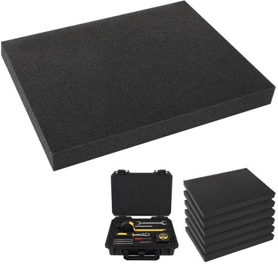 Set van 6 Foam Inzetstukken voor Gereedschapskisten - 400 x 300 x 40 mm, Ideaal voor Knutselen en Isolatie van Merkloos