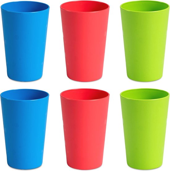 Set van 6 Onbreekbare Drinkbekers - Herbruikbaar voor Camping en Kinderen - Kunststof Bekers 275 ml