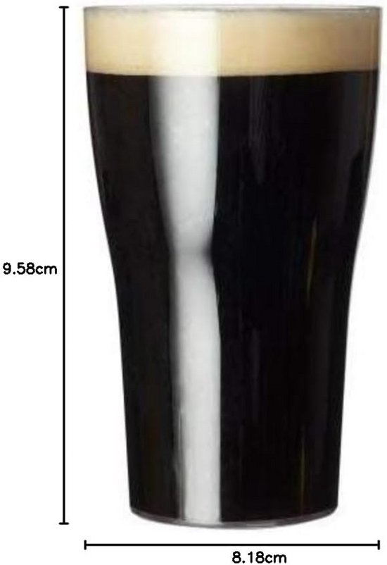 Set van 6 onbreekbare pint glazen 568ml - Ideaal voor BBQ, camping en gebruik binnenshuis of buitenshuis