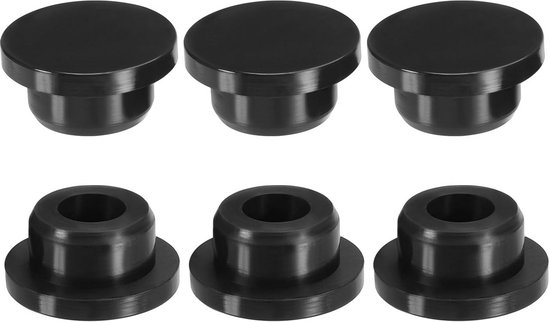 Set van 6 Zwarte Siliconen T-Stoppers voor Waterdichte Afsluiting van Gaten (19,8-20,8 mm) van Merkloos