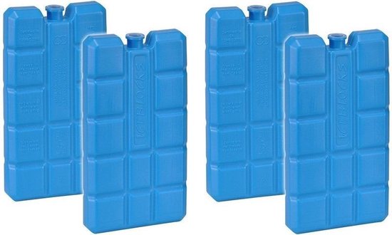 Set van 6x blauwe koelelementen 200 gram 8 x 15 x 2 cm - Koelblokken/koelelementen voor koeltas/koelbox van Merkloos