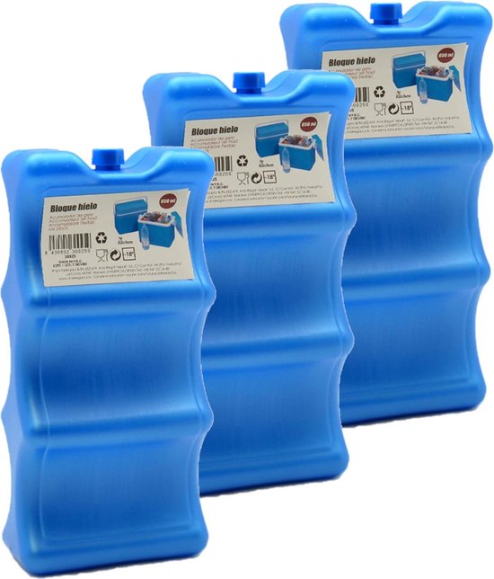 Set van 6x stuks koelelementen voor blikjes 10 x 5,5 x 21 cm blauw - Koelblokken/koelelementen voor koeltas/koelbox van KisKoeletiketten