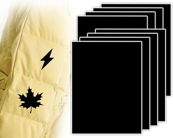 Set van 8 Zelfklevende Patches voor Reparatie van Donsjassen, Waterdichte Nylon Patches voor Tent en Kleding (Zwart, 15x20cm) van Merkloos