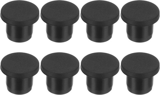 Set van 8 Zwarte Siliconen Rubberen Stopper voor Gaten van 10-11 mm van Glarks