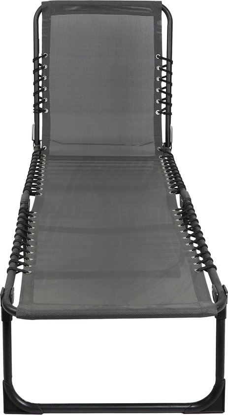 SET X 2 GRIJS STRANDSTOEL 187X56XH26/85CM van Merkloos