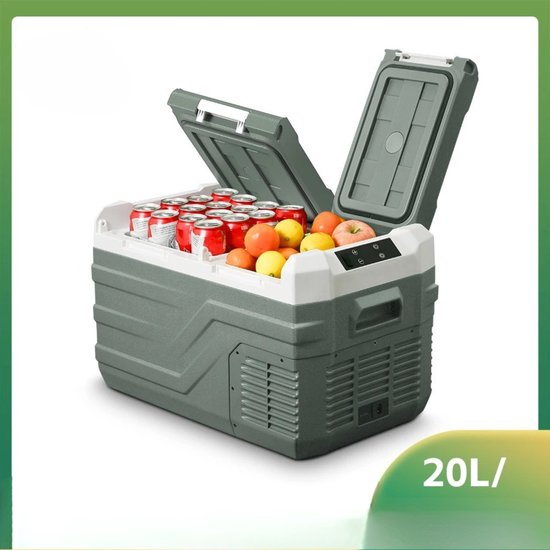 Seth Select Draagbare Auto Koelbox 20L – 12V/24V Compressor Koelkast met Vriesfunctie – Camping Koelkast - Zwart