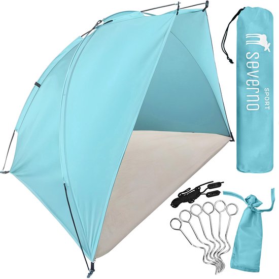 Severno BLUE LAGOON - Strandtent - 220x120x120cm - Lichtgewicht - Wind- en Zonbescherming van Merkloos