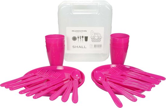 SHALL Picknickset - roze - 30-delig van SHALL