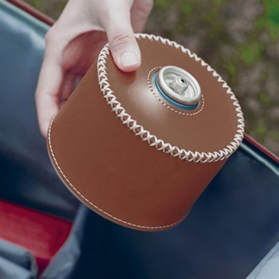 Shanrya Gas Canister Cover, Gas Canister Protective Case Tearproof Effective Protection Safe PU Leather Vintage for - ShopVlot
