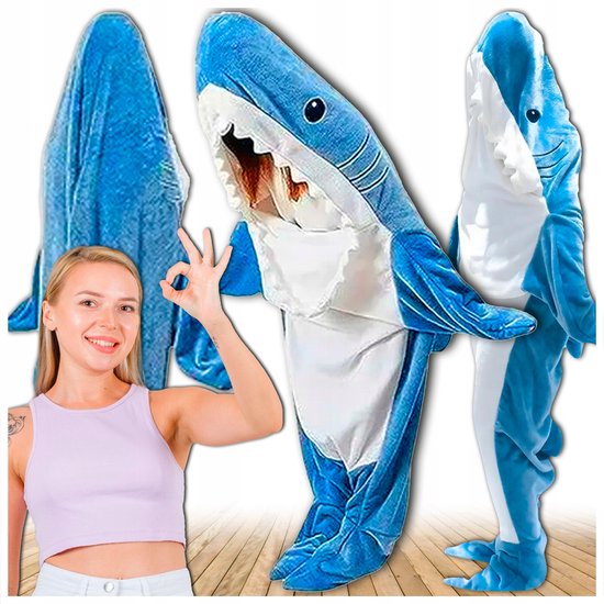 Shark Deken Pyjama Slaapzak - Warme en leuke onesie (160-168cm) van Shark