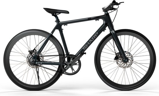 Sharp Milano BK-RS08-EB e-bike 7Ah 1sp naked bike zwart van Sharp