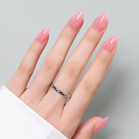 Short Almond False Press On Nails met Nail Glue en Tool Kit - Acryl Soft Gel Tips 25-30 stuks Full Size Set, Herbruikbare Nepnagels voor Vrouwen, Royal Rose - Acryl zachte geltips, 25-30 stuks, volledige maat, herbruikbaar, koningsroze