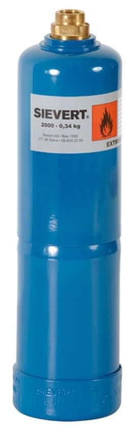 Sievert Gasfles 340g zonder kraan en haak, gevuld van Merkloos