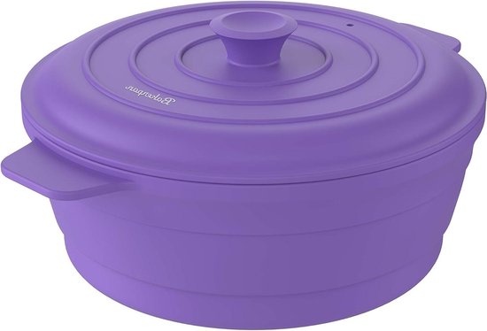 Siliconen Bakerpan - Opvouwbare Pan Stoomkoker - Koken en Opwarmen - Ruimtebesparend Ontwerp - 19 Liter - Paars