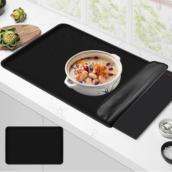 Siliconen inductiebeschermingsmat 52 x 80 cm, hittebestendig tot 300 °C, krasbestendig en isolerend voor inductiekookplaten, ideaal voor keukenbescherming