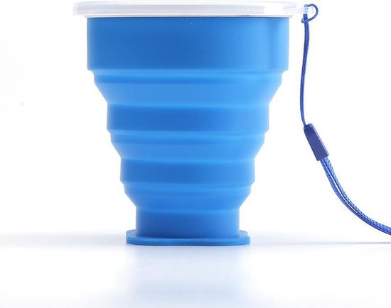 Siliconen Inklapbare Cup - Blauw - 2 stuks - Camping Beker van $