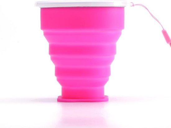 Siliconen Inklapbare Cup - ROZE - 2 stuks - Camping Beker van Parya Home