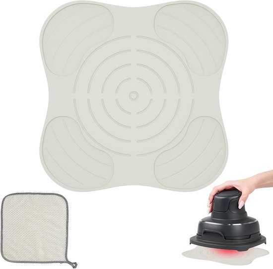 Siliconen Isolatiemat voor Airfryer - Hittebestendig, Antislip en Duurzaam in Beige