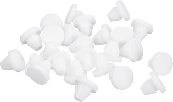 Siliconen Rubber Stoppen - Ronde Gatdoppen - Gaten Afdichten - Waterdicht Metaal - 7-8mm Gaten - Wit