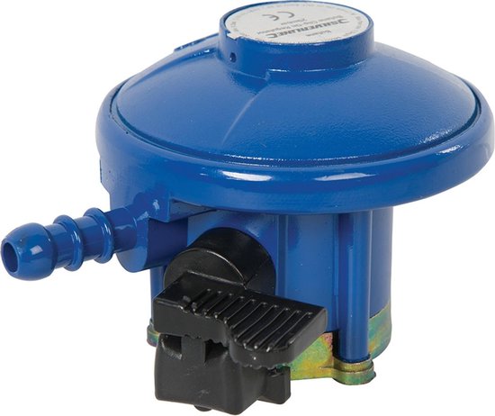 Silverline Butaan gasdrukregelaar - 29 mbar - 21 mm klemventiel - ideaal voor kamperen en barbecues van Silverline